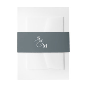 Monogram Script Ampersand Classic Wedding Invitation Belly Band
