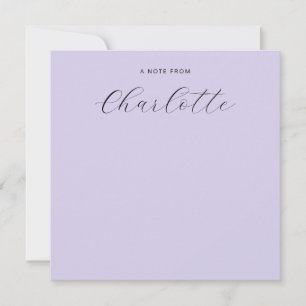 Monogram Script Calligraphy Lavender Card