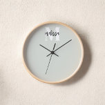 Monogram Script Calligraphy Sage Green Clock<br><div class="desc">Monogram combined with brush calligraphy.</div>