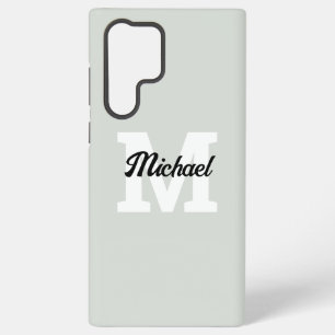 Monogram Script Calligraphy Sage Green Samsung Galaxy Case
