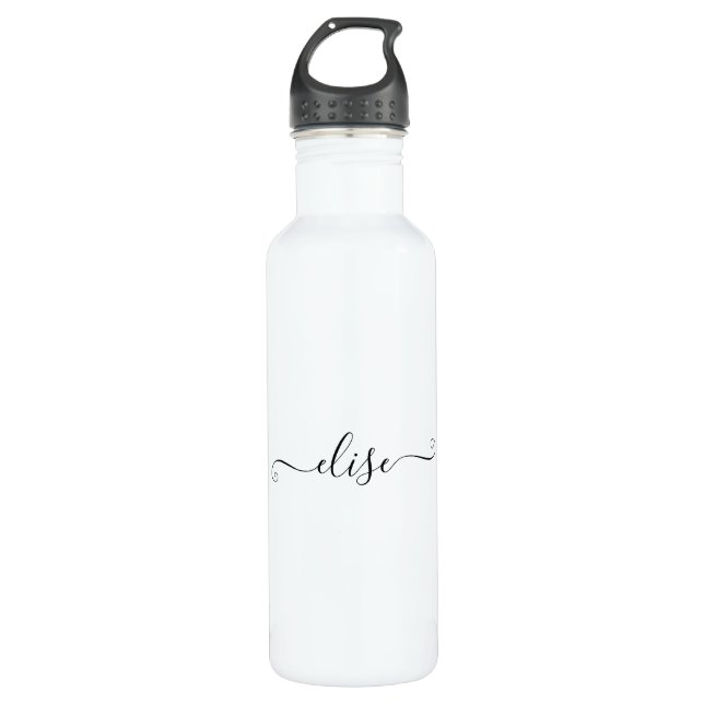 Monogram Script Calligraphy Simple name  710 Ml Water Bottle (Front)