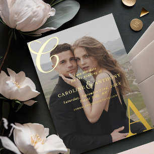 Monogram Script   Custom Photo Save The Date