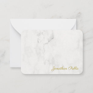 Monogram Script Elegant White Marble Template