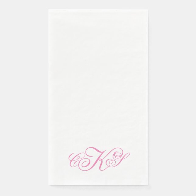 Monogram Script Guest Bath Paper Towels Napkin (Front)