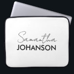 Monogram Script Name | Modern Minimalist Feminine Laptop Sleeve<br><div class="desc">Monogram Script Name | Modern Minimalist Feminine</div>