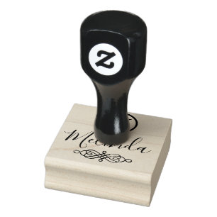 Monogram & Script Name  - Personalise Rubber Stamp