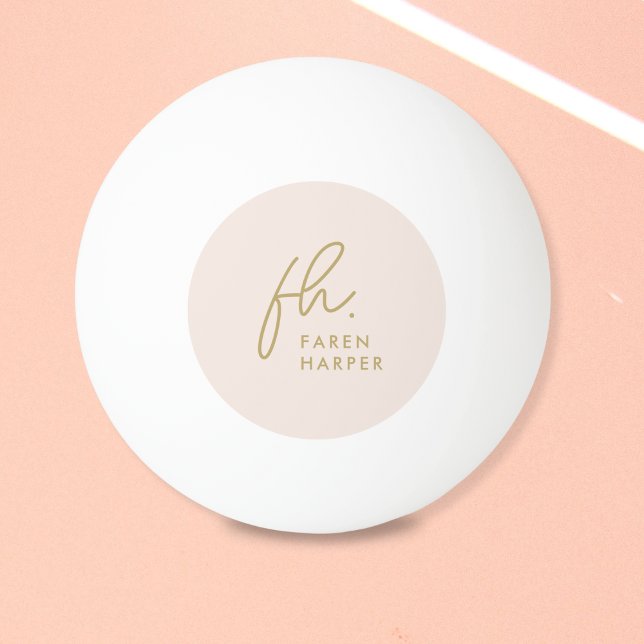 Monogram Script Personalised Name Blush Pink Gold Ping Pong Ball (Creator Uploaded)