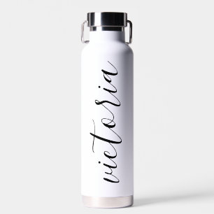 Monogram Script Water Bottles   White & Pink
