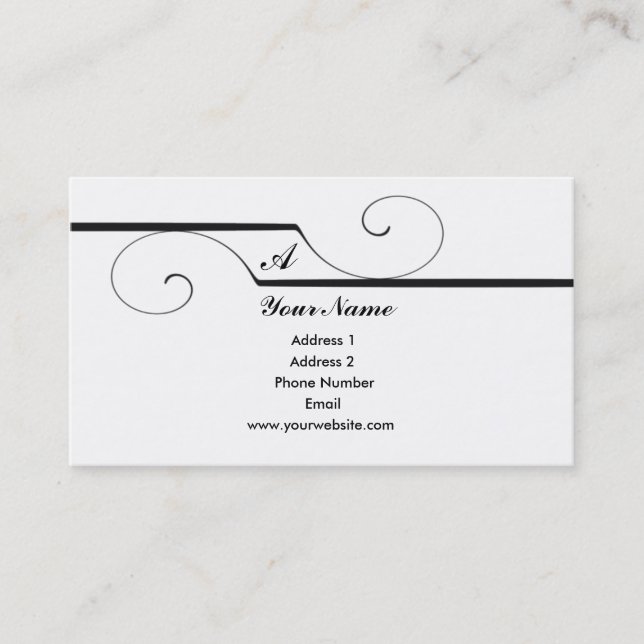 Monogram Scroll Business Cards (Front)