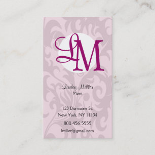 Monogram Scroll Calling Card