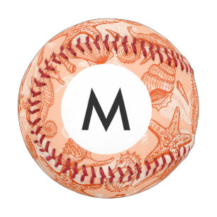 Monogram Sea hand drawn pattern Baseball