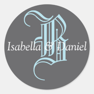 Monogram Seal Wedding Monogram Sticker