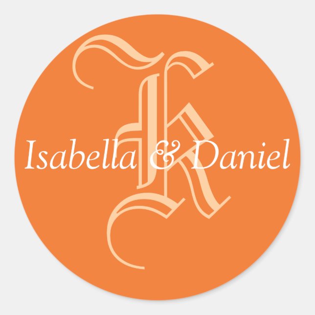 Monogram Seal Wedding Monogram Sticker (Front)
