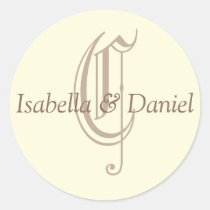 Monogram Seal Wedding Monogram Sticker