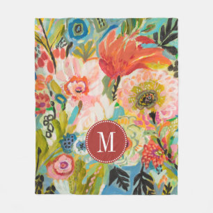 Monogram   Secret Garden Floral III Fleece Blanket