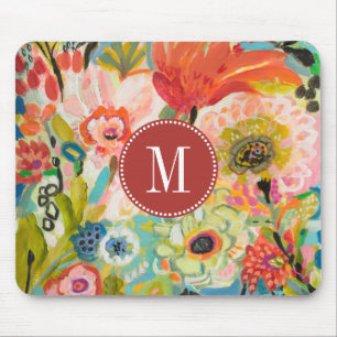 Monogram Secret Garden Floral III Mouse Pad