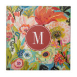 Monogram | Secret Garden Floral III Tile<br><div class="desc">Secret Garden Floral III by Karen Fields</div>