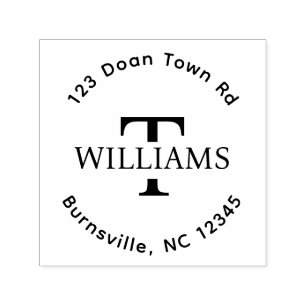 Monogram Self-Inking Return Address Rubber Stamp