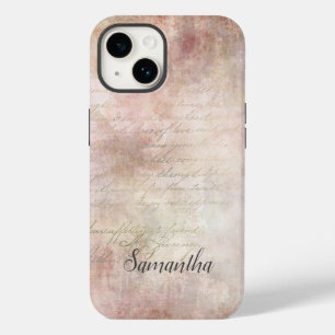 Monogram Shabby Chic Pink Rose Vintage Case-Mate i iPhone 14 Case