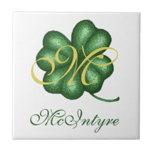 Monogram Shamrock Ceramic Tile