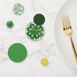 Monogram Shamrock Confetti