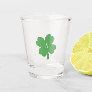 Monogram Shamrock Irish Green Painting Shot Glass