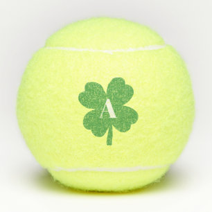 Monogram Shamrock Irish Pattern Tennis Balls