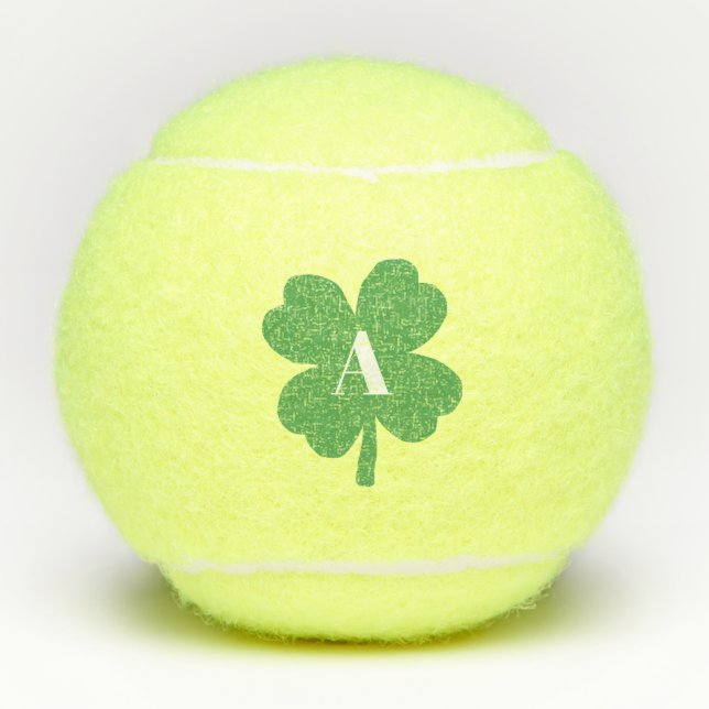 Monogram Shamrock Irish Pattern  Tennis Balls (Front)