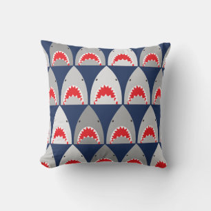 Monogram Sharks Pattern Cushion