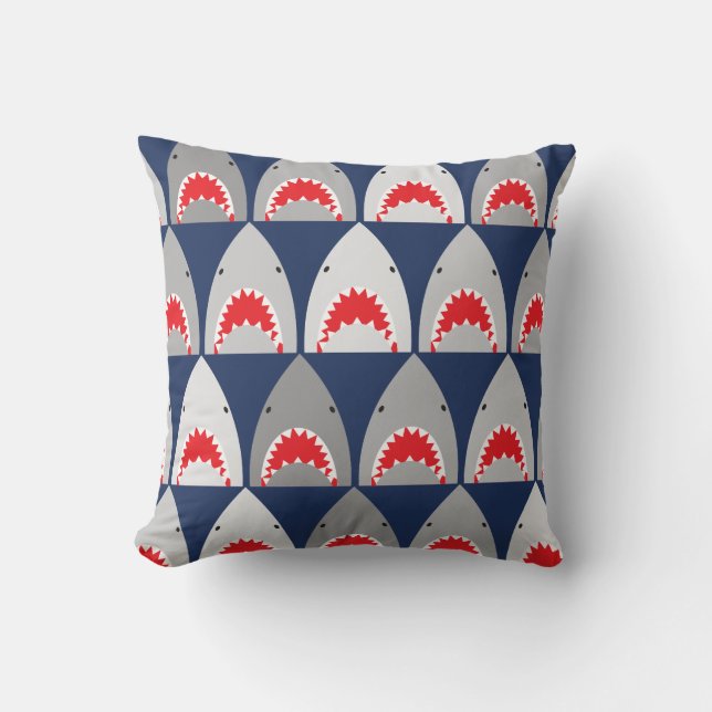 Monogram Sharks Pattern Cushion (Front)