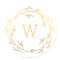 Monogram Shiny Wreath Gift Tag Sticker