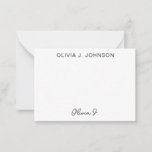 Monogram Signature Script Minimalist Card