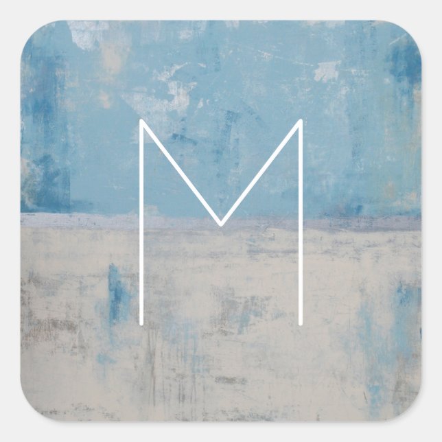 Monogram | Silver Aura Square Sticker (Front)