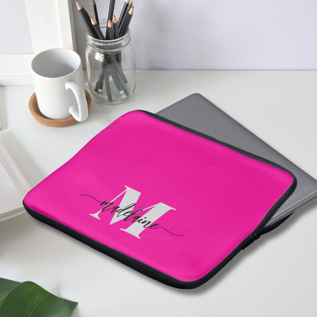 Monogram Silver Black Pink Personal Laptop Sleeve (Creator Uploaded)