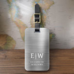 Monogram Silver Brushed Metallic Elegant Luggage Tag<br><div class="desc">Introducing our Monogram Brushed Metallic Elegant Luggage Tag: Elevate your travel experience with this sophisticated accessory. Crafted from brushed metallic material, this luggage tag exudes elegance and style. The monogram design adds a personalised touch, making it easy to identify your luggage while adding a touch of sophistication to your belongings....</div>