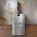 Monogram Silver Brushed Metallic Elegant Luggage Tag<br><div class="desc">Introducing our Monogram Brushed Metallic Elegant Luggage Tag: Elevate your travel experience with this sophisticated accessory. Crafted from brushed metallic material, this luggage tag exudes elegance and style. The monogram design adds a personalised touch, making it easy to identify your luggage while adding a touch of sophistication to your belongings....</div>