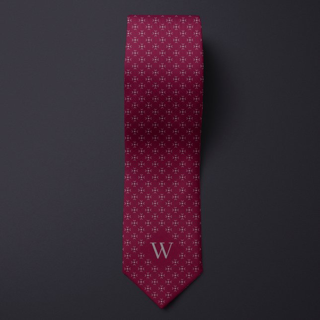 Monogram Silver Geometric Pattern Tie (Creator Uploaded)