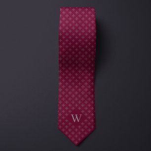 Monogram Silver Geometric Pattern Tie