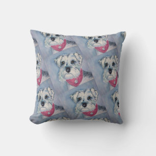 MONOGRAM SILVER GREY SWEET SCHNAUZER CUSHION