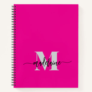 Monogram Silver Pink Black Personal Notebook