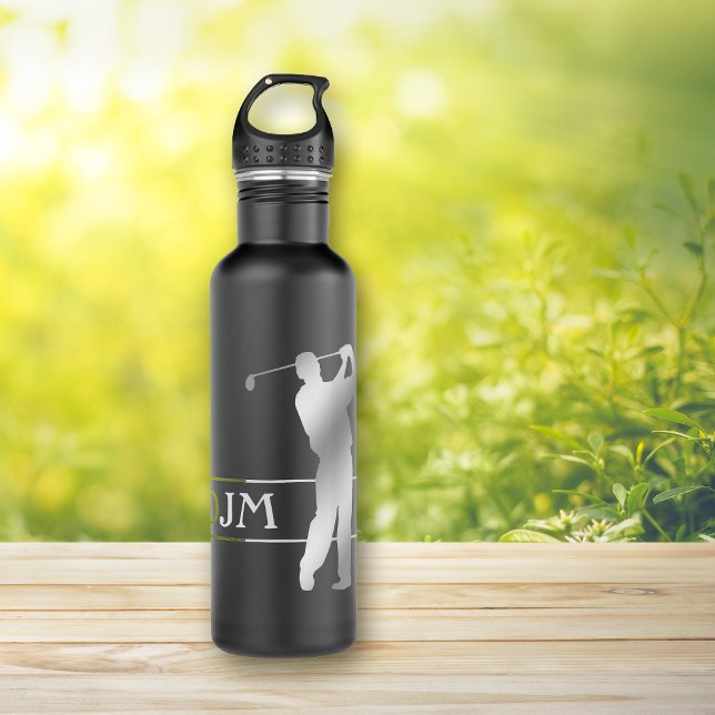 Monogram Silver Silhouette Golfer 710 Ml Water Bottle (Creator Uploaded)