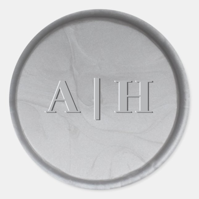 Monogram Silver Wax Seal Sticker (Front)