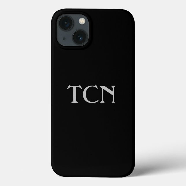 Monogram Simple Black Grey Minimalist  Case-Mate iPhone Case (Back)