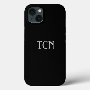 Monogram Simple Black Grey Minimalist iPhone 13 Case