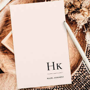 Monogram Simple Blush Monogrammed Personalised Stationery