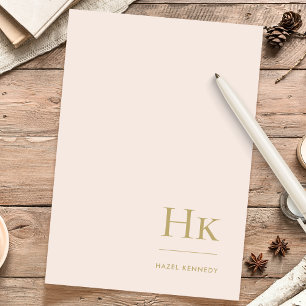 Monogram Simple Blush Pink Personalised Stationery