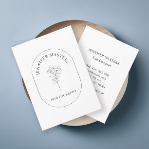 monogram, simple, elegant, floral business card