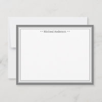 Monogram Simple Grey Border Classic Personalised N