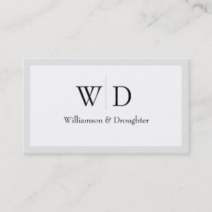 Monogram Simple Grey Business Card