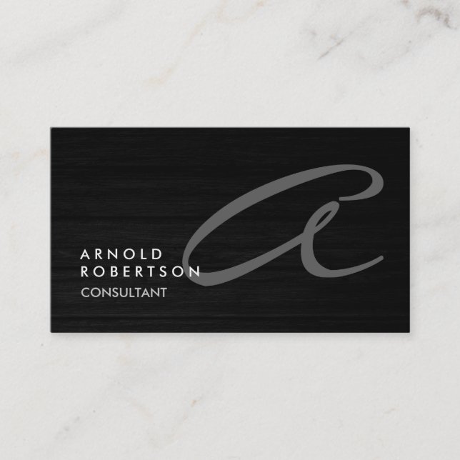 Monogram Simple Plain Customise Business Card (Front)